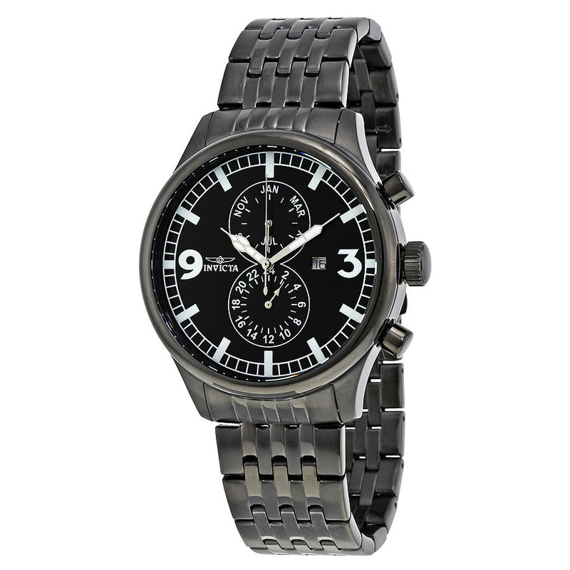 Invicta II Black Ion Plated Stainless Steel Men's Watch #0367 - Watches of America