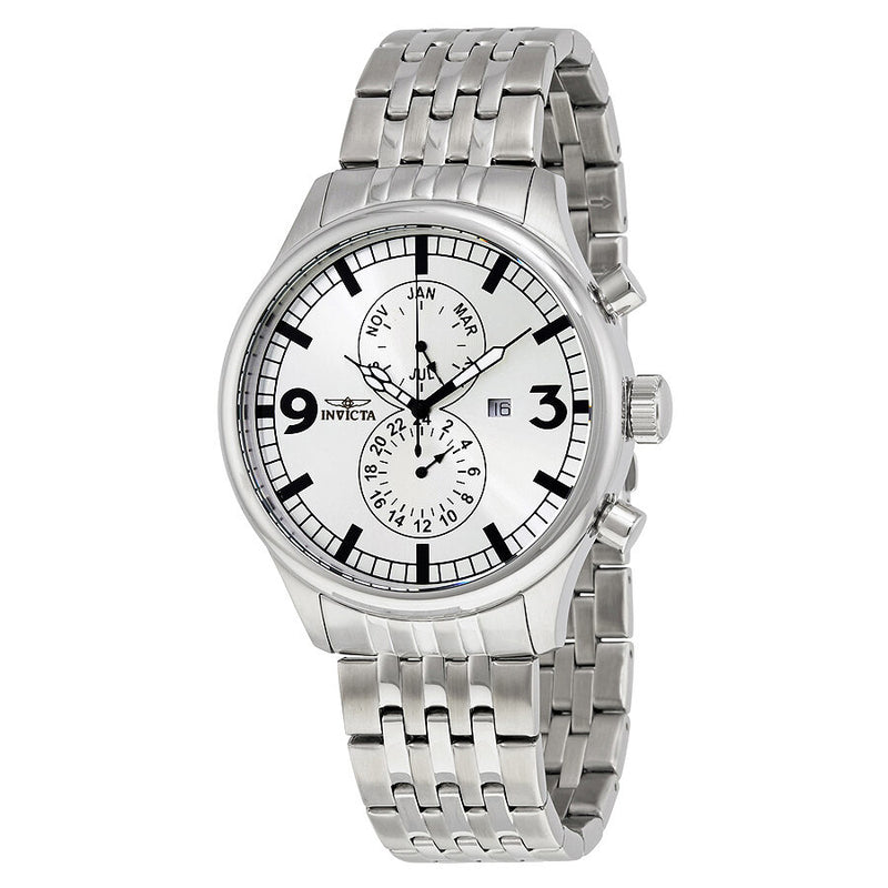 Invicta II Multifunction Silver Dial Stainless Steel Men's Watch #0366 - Watches of America