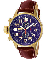 Invicta Force Chronograph Blue Dial Brown Leather Men's Watch #3329 - Watches of America