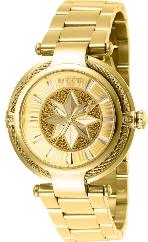 Invicta Marvel Captain Marvel Quartz Gold Dial Ladies Watch #28833 - Watches of America