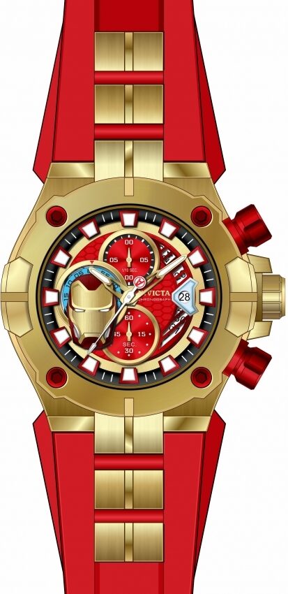 Invicta Marvel Ironman Chronograph Quartz Red Dial Men's Watch #30315 - Watches of America