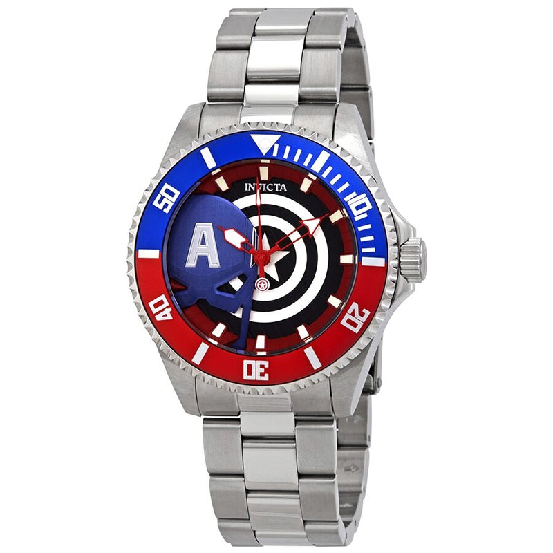 Invicta Marvel Captain America Quartz Pepsi Bezel Men's Watch #29680 - Watches of America