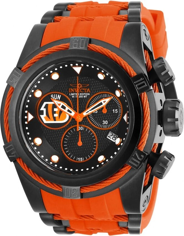 Invicta NFL Cincinnati Bengals Chronograph Quartz Black Dial Men's Watch #30229 - Watches of America