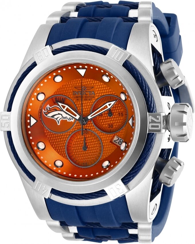 Invicta NFL Denver Broncos Chronograph Quartz Orange Dial Men's Watch #30232 - Watches of America