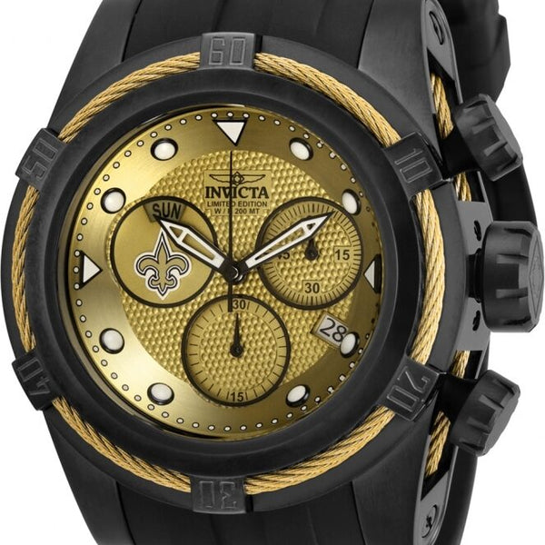 Invicta NFL New Orleans Saints Chronograph Quartz Gold Dial Men s Watc Watches of America