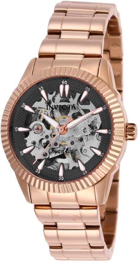 Invicta Objet D Art Automatic Black Skeleton Dial Ladies Watch #26364 - Watches of America