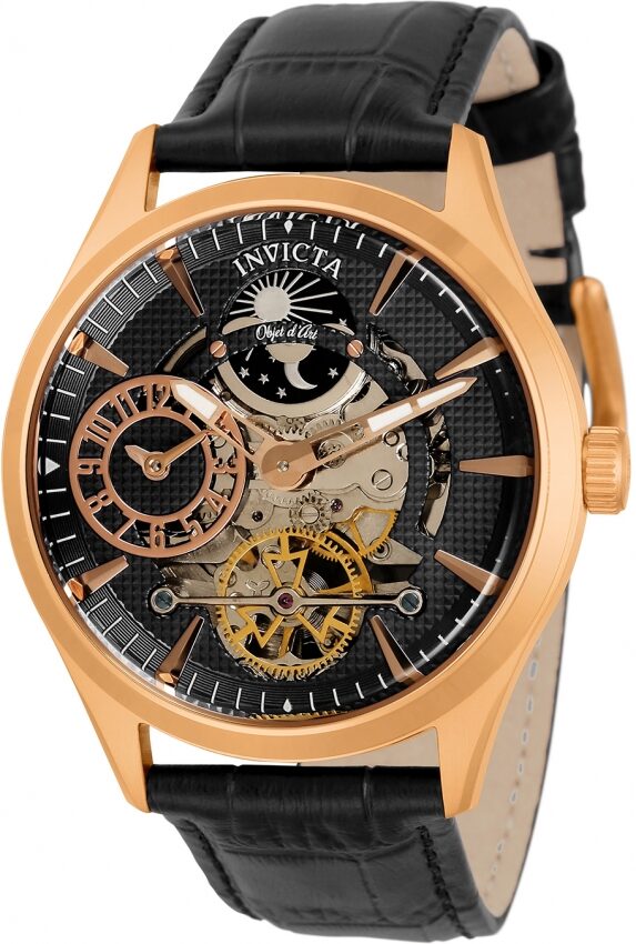 Invicta Objet D Art Reloj automático para hombre con esfera negra 30444