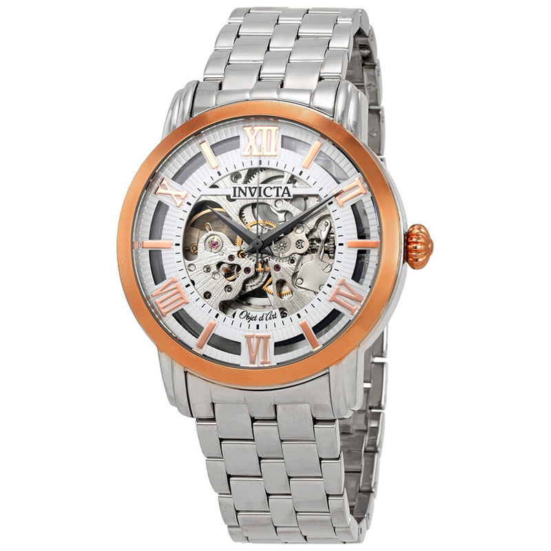 Invicta Objet D Art Automatic Silver Skeleton Dial Reloj para