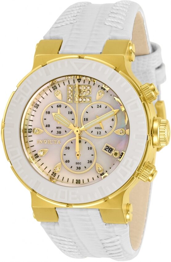 Invicta Ocean Reef Chronograph Quartz White Dial Ladies Watch #10729 - Watches of America