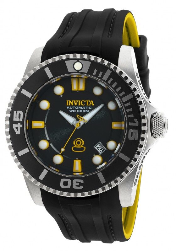 Invicta Pro Diver Automatic Black Dial Black and Yellow Silicone Men's Watch #20199 - Watches of America