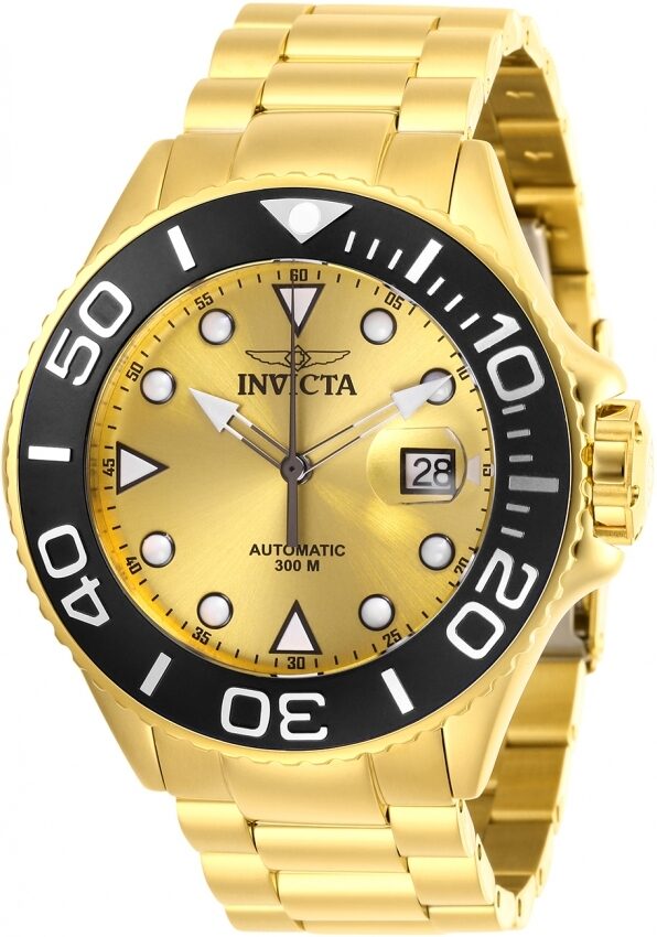 Invicta Pro Diver Automatic Gold Dial Yellow Gold-tone Men's Watch #28760 - Watches of America