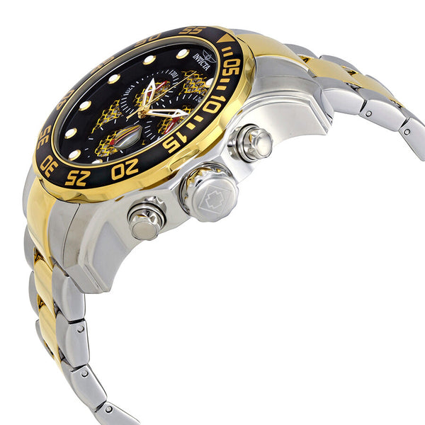 Invicta Pro Diver Chronograph Black and Gold Dial Men's Watch #19839 - Watches of America #2