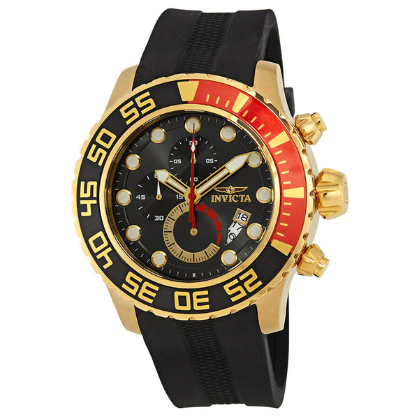 Invicta Pro Diver Chronograph Black Dial Black Coke Bezel Men's Watch #19246 - Watches of America