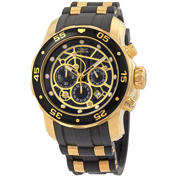 Invicta Pro Diver Chronograph Blue/Gold Dial Two-Tone Men's Watch #25710 - Watches of America