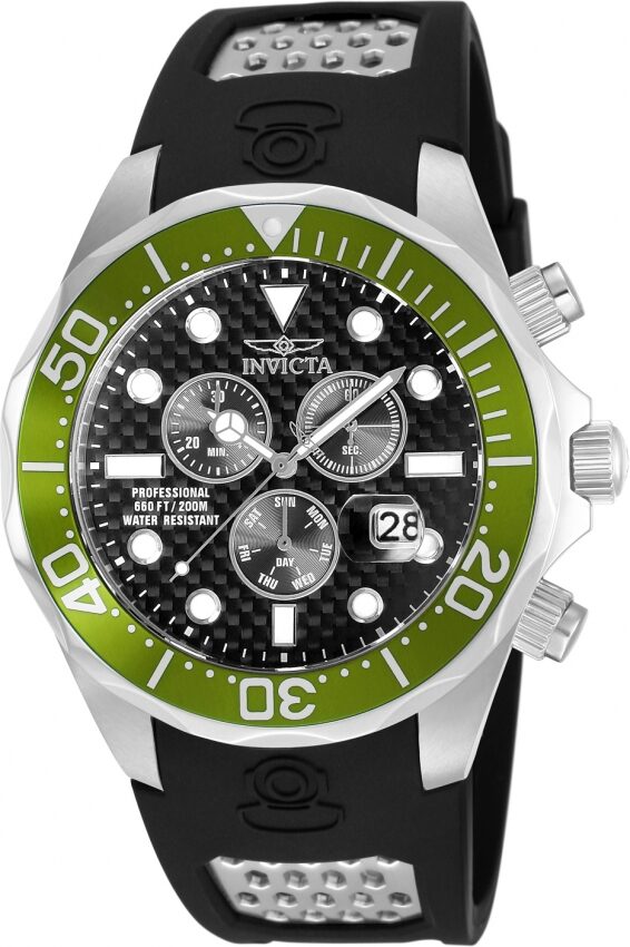 Invicta Pro Diver Chronograph Black Dial Men's Watch #12572 - Watches of America