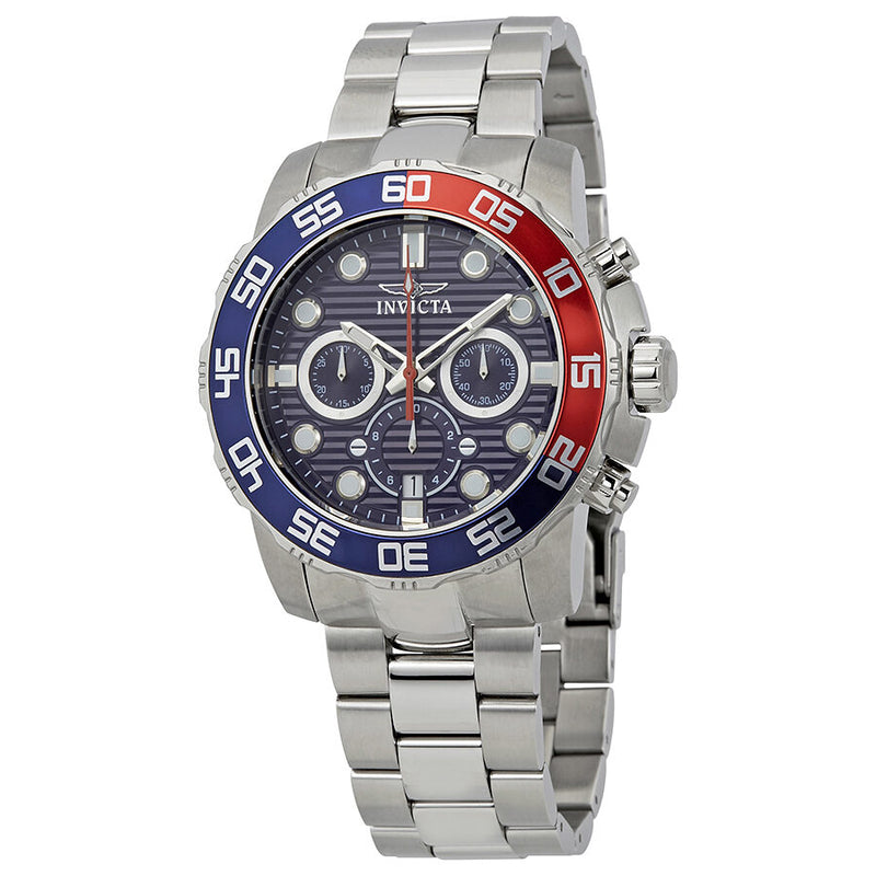 Invicta Pro Diver Chronograph Blue Dial Pepsi Bezel Men's Watch #22225 - Watches of America