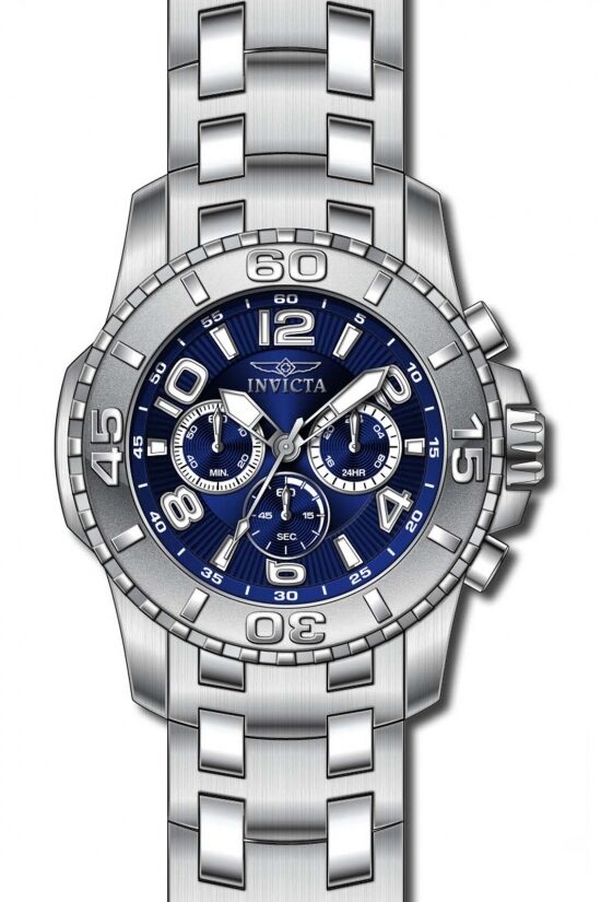 Invicta Pro Diver Chronograph Blue Dial Stainless Steel Men's Watch 15023#15020 - Watches of America #2