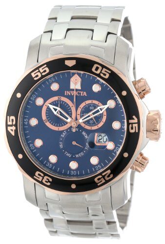 Invicta Pro Diver Chronograph Blue Dial Stainless Steel Men's Watch #80038 - Watches of America