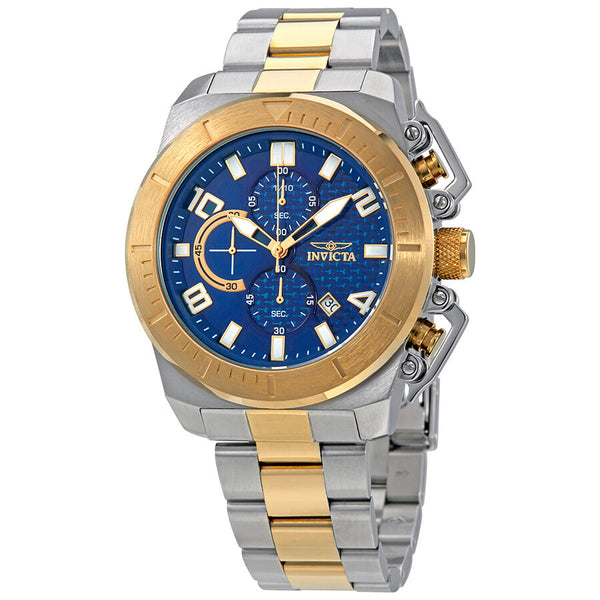 Invicta Pro Diver Chronograph Blue Glass Fiber Dial Men's Watch #23407 - Watches of America