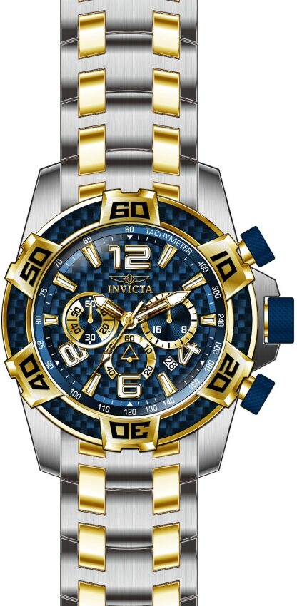 Invicta Pro Diver Chronograph Blue Glass Fiber Dial Men's Watch #25855 - Watches of America