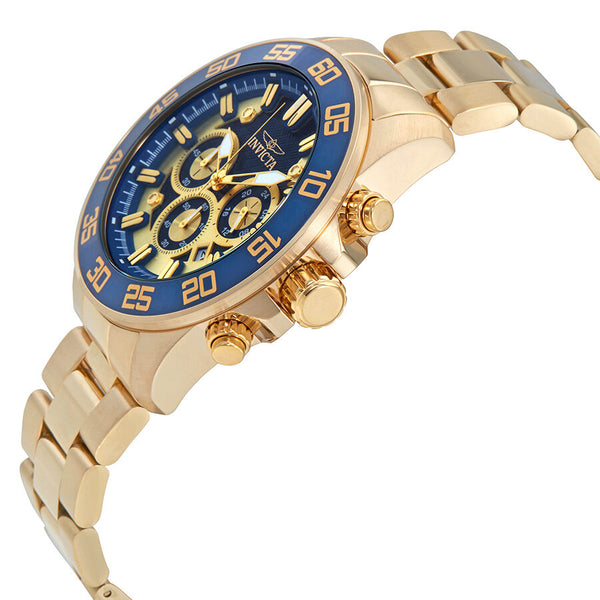 Invicta Pro Diver Chronograph Gold and Blue Dail Men's Watch #24727 - Watches of America #2