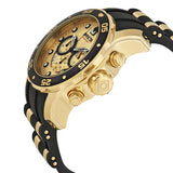 Invicta Pro Diver Chronograph Gold Dial Black Polyurethane Men's Watch #17566 - Watches of America #2