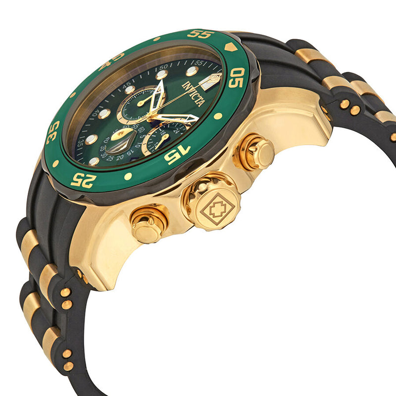 Invicta Pro Diver Chronograph Green Dial Black Polyurethane Men's Watch #17886 - Watches of America #2