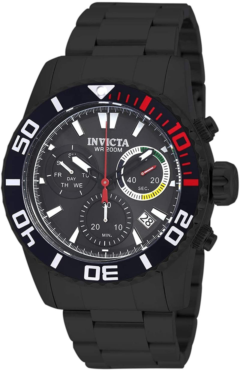 Invicta Pro Diver Chronograph Quartz Black Dial Men's Watch #18940 - Watches of America