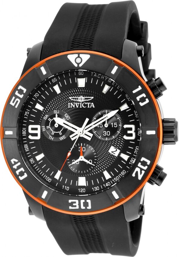 Invicta Pro Diver Chronograph Quartz Black Dial Men's Watch #19827 - Watches of America