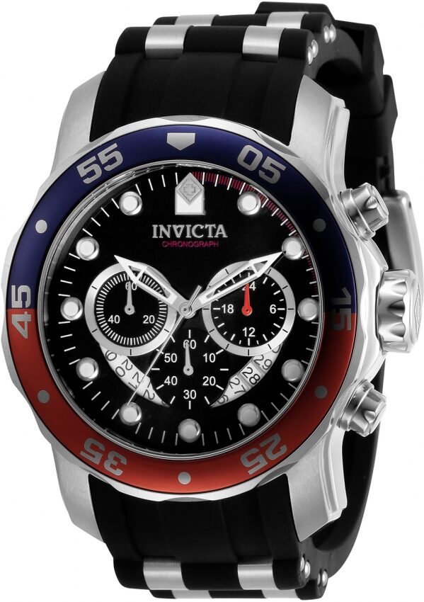 Invicta Pro Diver Chronograph Quartz Black Dial Pepsi Bezel Men's Watch #31292 - Watches of America