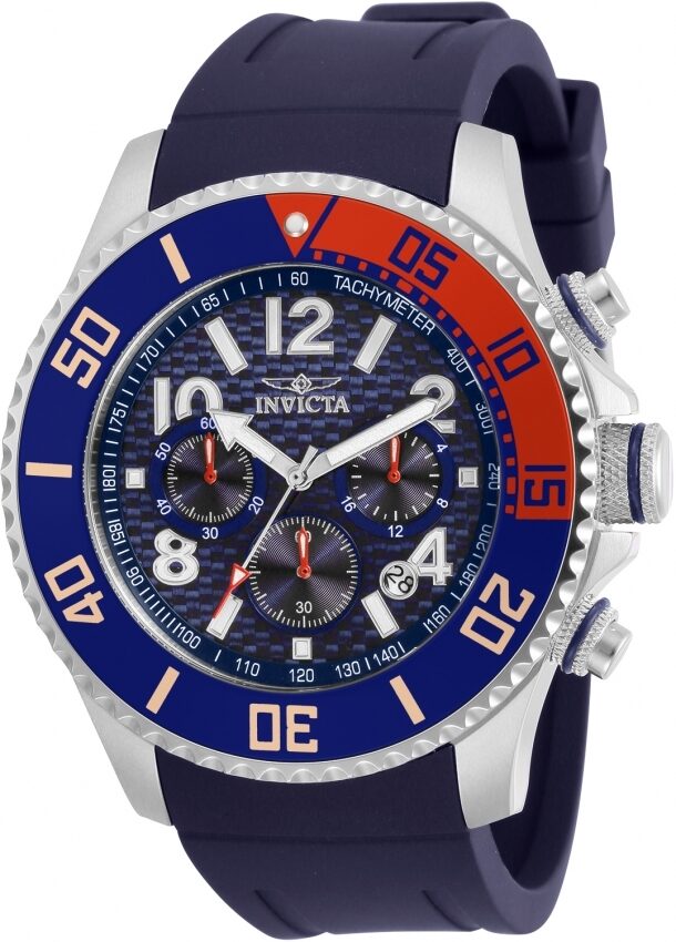 Invicta Pro Diver Chronograph Quartz Blue Pepsi Bezel Dial Men's Watch #30958 - Watches of America