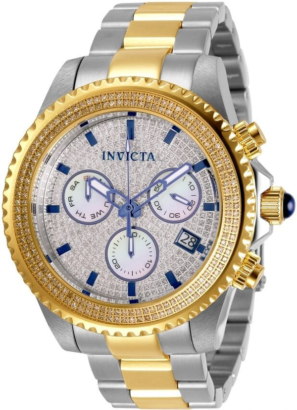 Invicta Pro Diver Chronograph Quartz Diamond White Dial Men's Watch #31992 - Watches of America