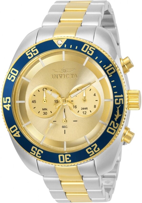 Invicta Pro Diver Chronograph Quartz Gold Dial Men's Watch #30057 - Watches of America