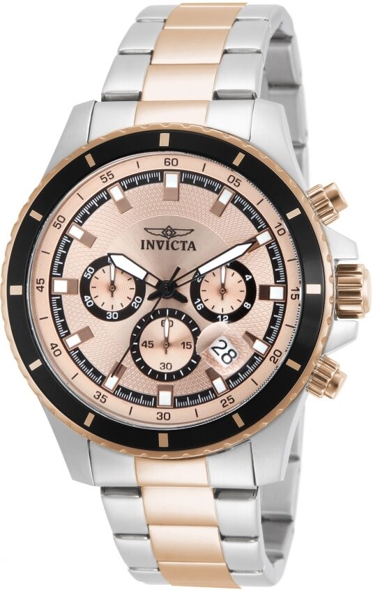 Invicta Pro Diver Chronograph Quartz Rose Gold Dial Men's Watch #12457 - Watches of America