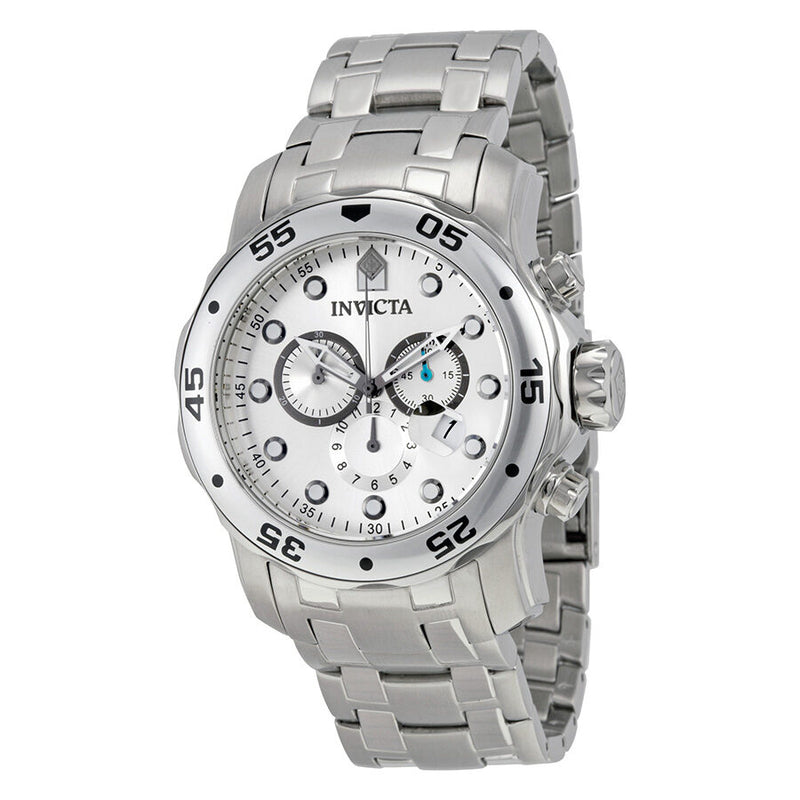 Invicta Pro Diver Chronograph Silver Dial Stainless Steel Men's Watch #0071 - Watches of America