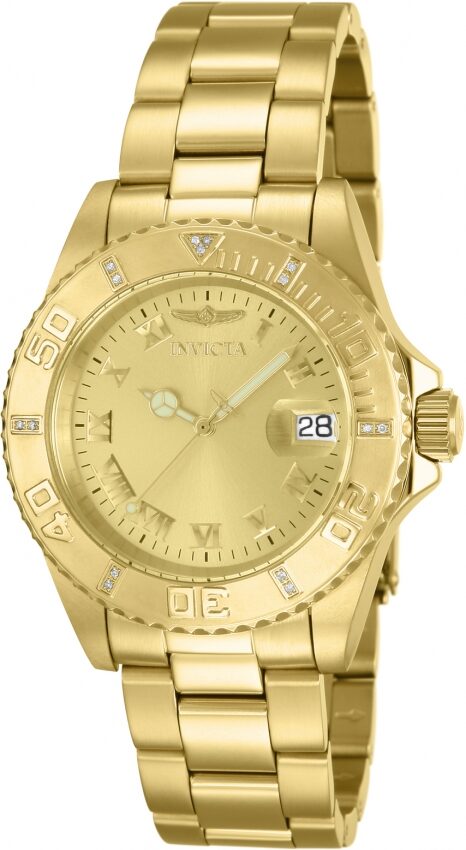 Invicta Pro Diver Gold Dial Ladies Watch #12820 - Watches of America