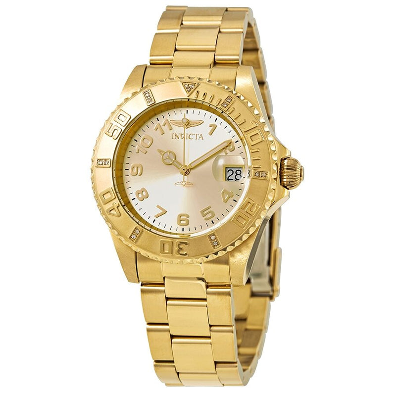 Invicta Pro Diver Gold Dial Ladies Watch #15249 - Watches of America