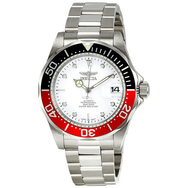 Invicta Pro Diver Automatic White Dial Coke Bezel Men's Watch #9404 - Watches of America