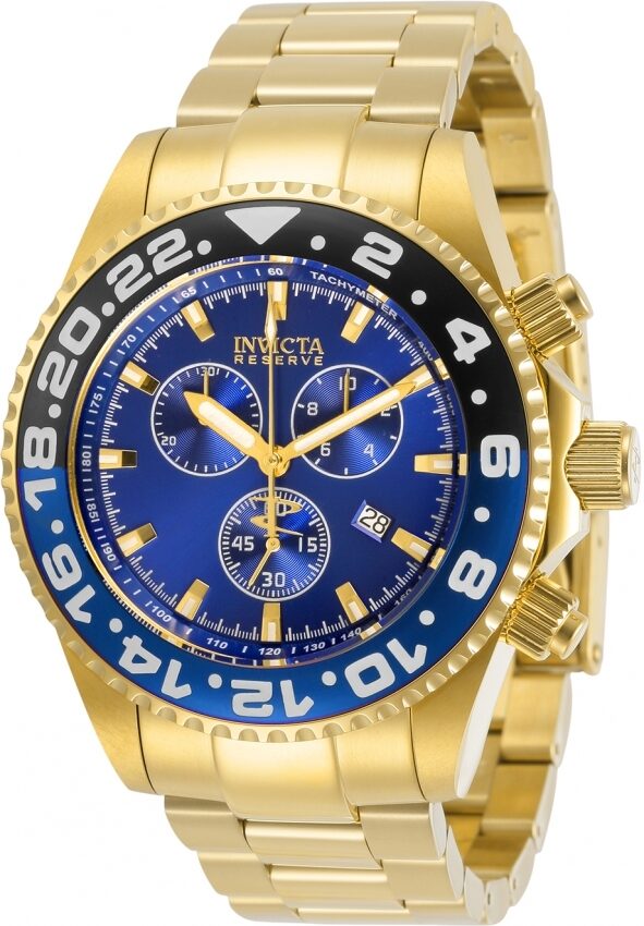 Invicta Reserve Chronograph Quartz Blue Dial Batman Bezel Men's Watch #29986 - Watches of America