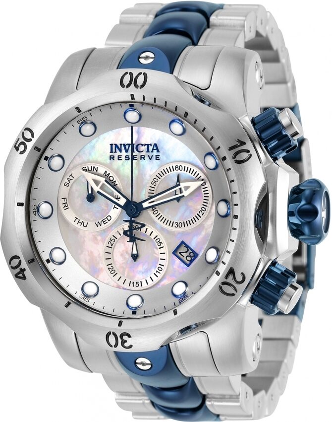 Invicta Reserve Chronograph White Mother of Pearl Dial Men's Watch #32126 - Watches of America