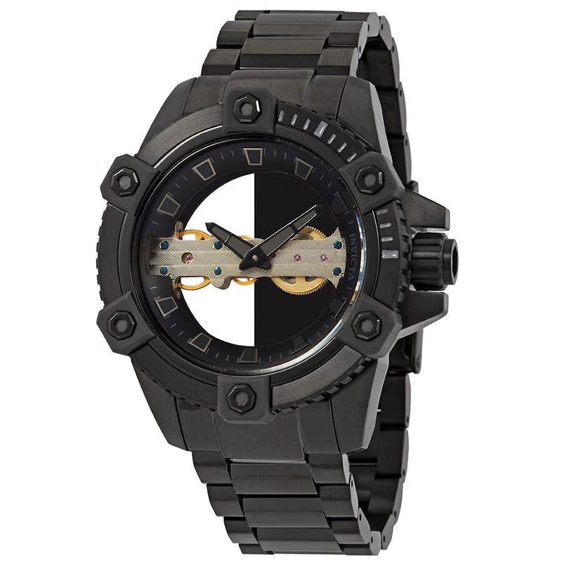 Invicta Reserve Hand Wind Black Transparent Dial Men's Watch #26487 - Watches of America