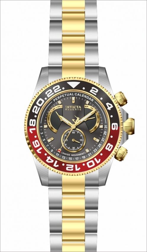 Invicta Reserve Perpetual Chronograph Quartz Charcoal Dial Coke Bezel Men's Watch #29958 - Watches of America