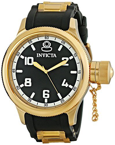 Invicta Russian Diver Black Dial Black Polyurethane Men's Watch #1436 - Watches of America