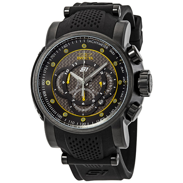 Invicta S1 Rally Chronograph Black Carbon Fiber Dial Men's Watch #19324 - Watches of America