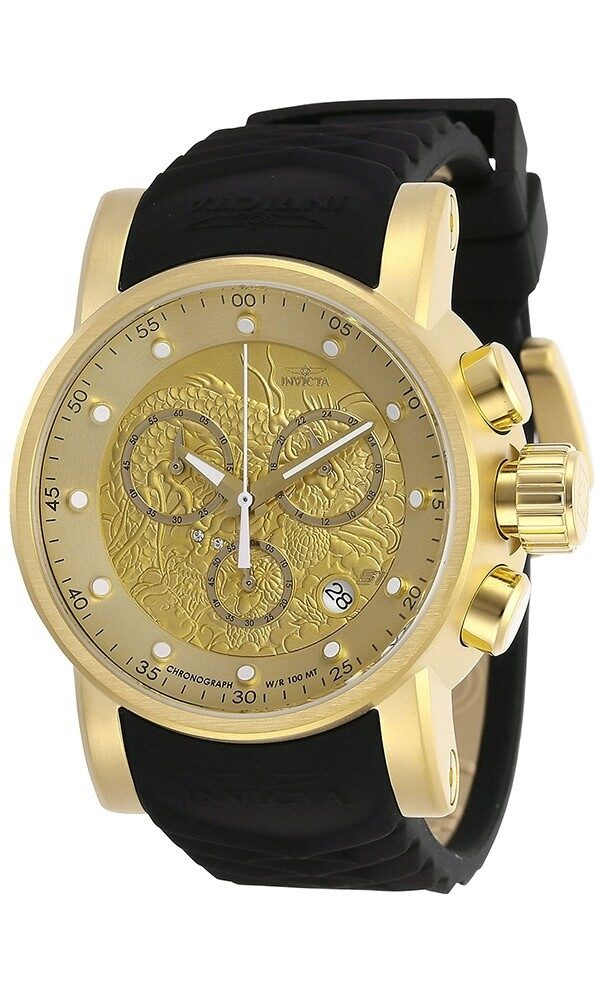 Invicta S1 Rally Dragon Chronograph Quartz Gold Dial Men's Watch #28188 - Watches of America