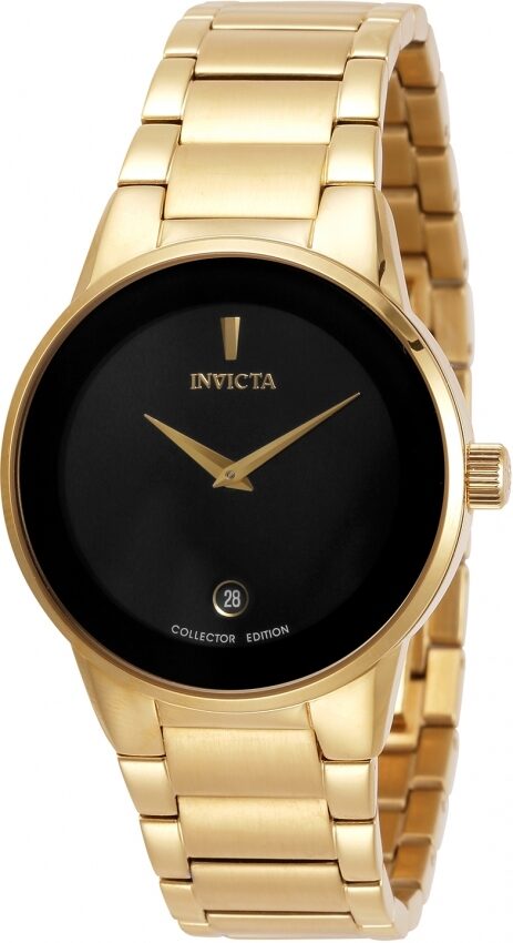 Invicta Specialty Quartz Black Dial Yellow Gold-tone Ladies Watch #30539 - Watches of America