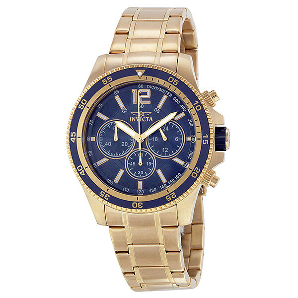 Invicta Specialty Chronograph Blue Dial Gold-tone Men's Watch #13978 - Watches of America