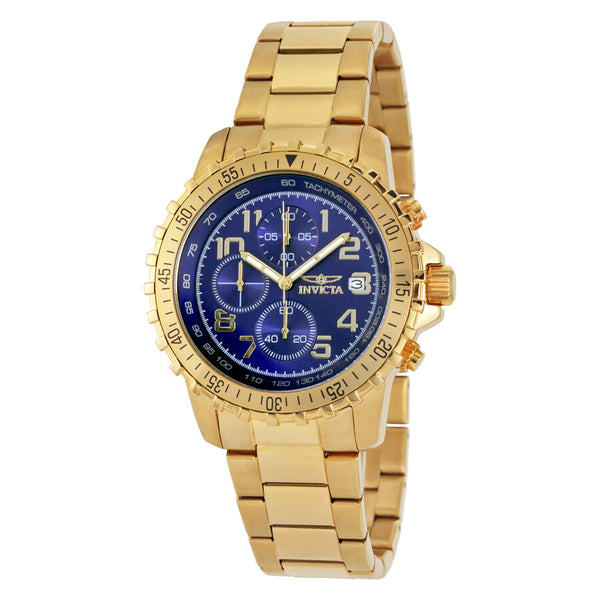 Invicta Specialty Chronograph Blue Dial Gold-tone Men's Watch #6399 - Watches of America