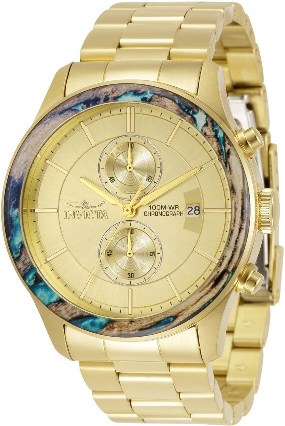 Invicta Specialty Chronograph Quartz Gold Dial Men's Watch #34062 - Watches of America