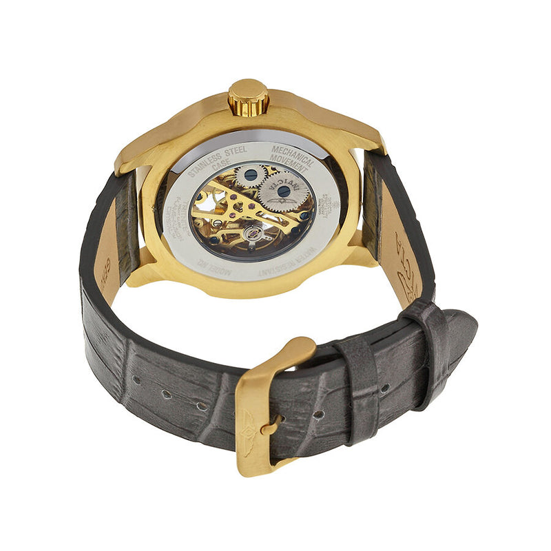 Invicta Specialty Gold Skeletal Dial Grey Leather Men's Watch #17262 - Watches of America #3